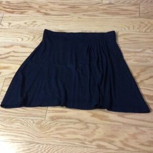 L Ann Taylor navy faux wrap stretch full pull on skirt